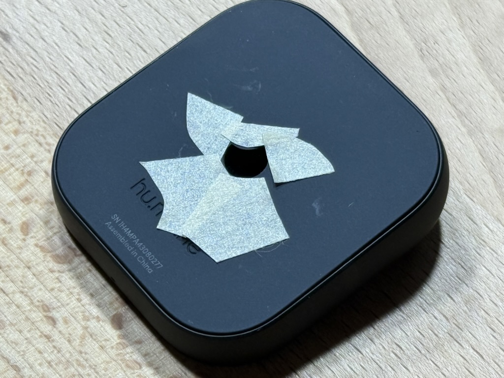 Tape applied around the moon sticker